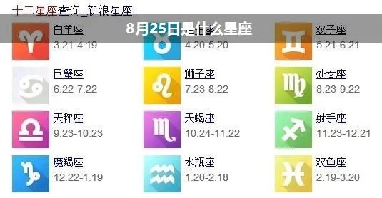 8月25日是什么星座（星座查询）