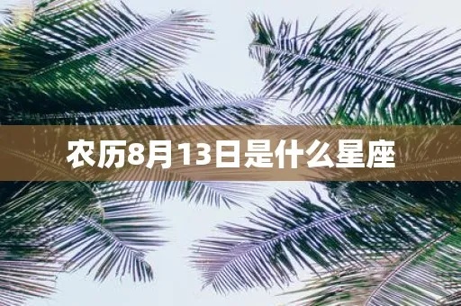 农历8月13日是什么星座,农历8月13日出生的人特点及性格分析