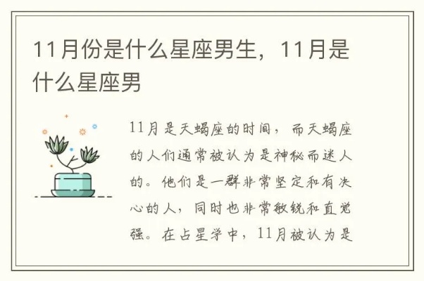 11月份出生的男生是什么星座,11月份星座男性性格特点解析