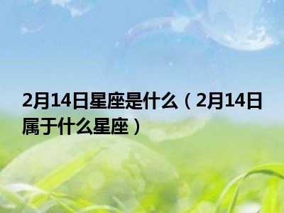 阳历2月14日是什么星座（解读情人节的星座配对）