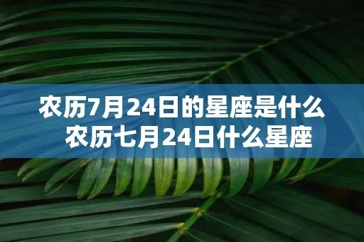 农历7月24日是什么星座，农历7月24日生日星座特点解析