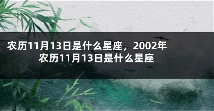 农历11月13日是什么星座（星座查询指南）