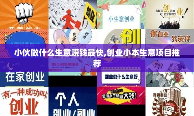 小伙做什么生意赚钱最快,创业小本生意项目推荐