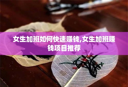 女生加班如何快速赚钱,女生加班赚钱项目推荐