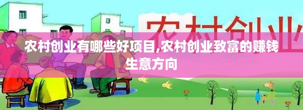 农村创业有哪些好项目,农村创业致富的赚钱生意方向