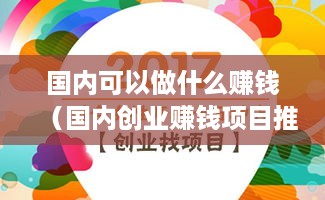 国内可以做什么赚钱（国内创业赚钱项目推荐）