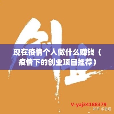 现在疫情个人做什么赚钱（疫情下的创业项目推荐）