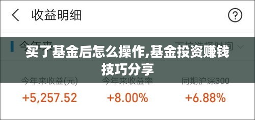 买了基金后怎么操作,基金投资赚钱技巧分享