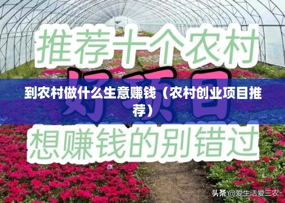 到农村做什么生意赚钱（农村创业项目推荐）