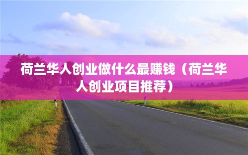 荷兰华人创业做什么最赚钱（荷兰华人创业项目推荐）