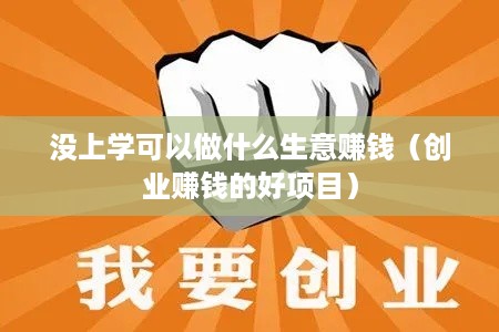 没上学可以做什么生意赚钱（创业赚钱的好项目）