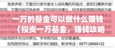 一万的基金可以做什么赚钱（投资一万基金，赚钱攻略）