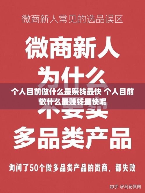 个人目前做什么最赚钱最快 个人目前做什么最赚钱最快呢