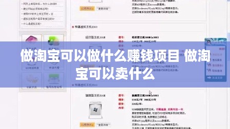 做淘宝可以做什么赚钱项目 做淘宝可以卖什么