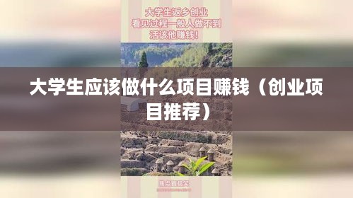 大学生应该做什么项目赚钱（创业项目推荐）