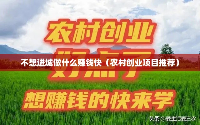 不想进城做什么赚钱快（农村创业项目推荐）