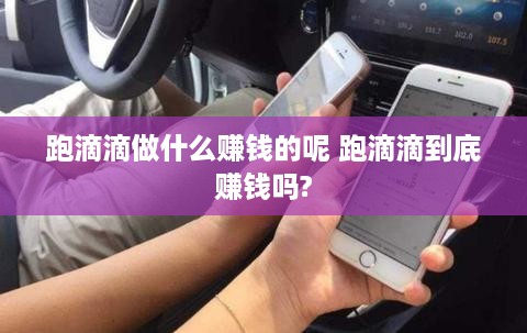 跑滴滴做什么赚钱的呢 跑滴滴到底赚钱吗?