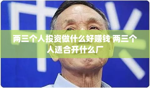 两三个人投资做什么好赚钱 两三个人适合开什么厂