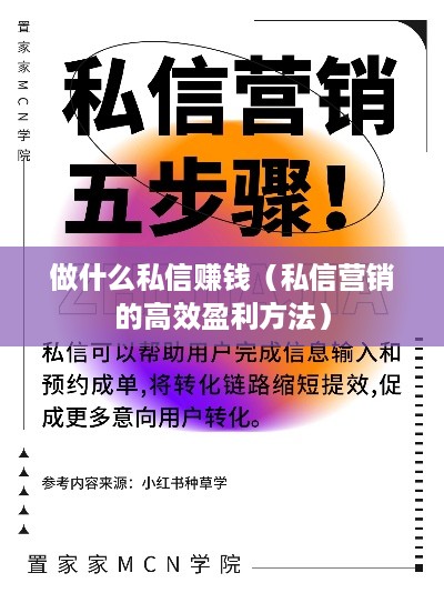 做什么私信赚钱（私信营销的高效盈利方法）