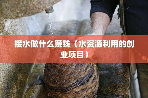 接水做什么赚钱（水资源利用的创业项目）