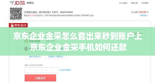 京东企业金采怎么套出来秒到账户上 京东企业金采手机如何还款