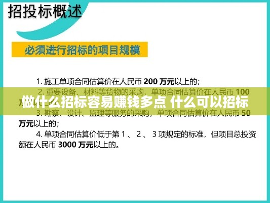 做什么招标容易赚钱多点 什么可以招标