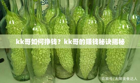 kk哥如何挣钱？kk哥的赚钱秘诀揭秘