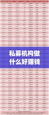 私募机构做什么好赚钱 私募公司好做吗