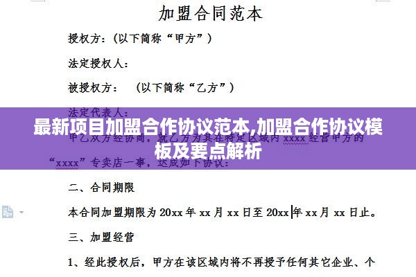 最新项目加盟合作协议范本,加盟合作协议模板及要点解析