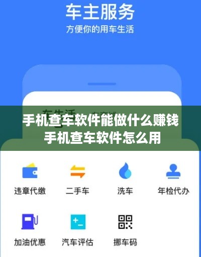 手机查车软件能做什么赚钱 手机查车软件怎么用