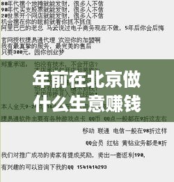 年前在北京做什么生意赚钱 在北京做啥生意赚钱