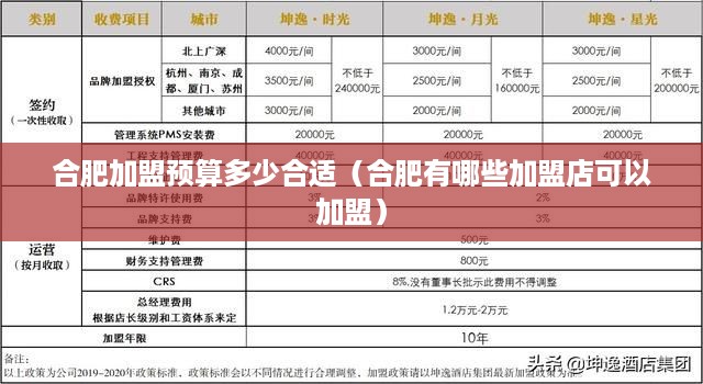 安徽省加盟项目价格分析