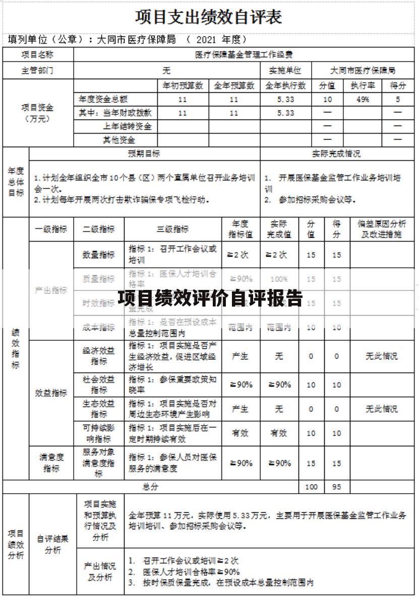 加盟项目自我评估报告