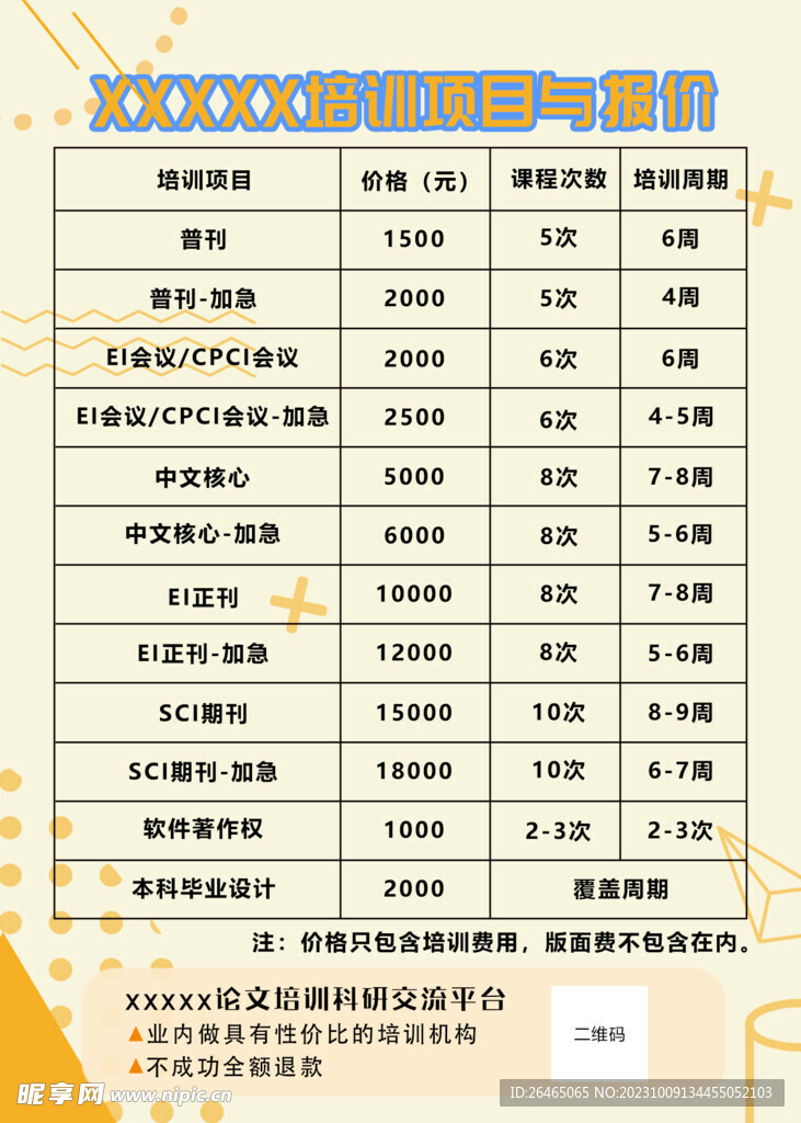 培训项目加盟费用标准详解