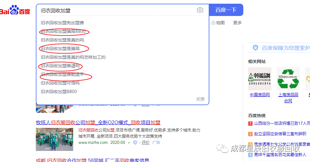 旧衣回收加盟项目电话地址