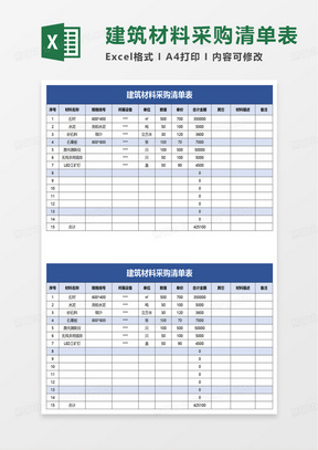 加盟项目材料清单模板