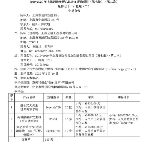 上海消防加盟项目招标公示