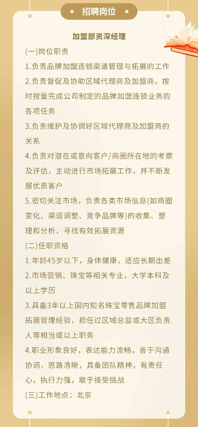 餐饮品牌加盟公司招聘岗位揭秘