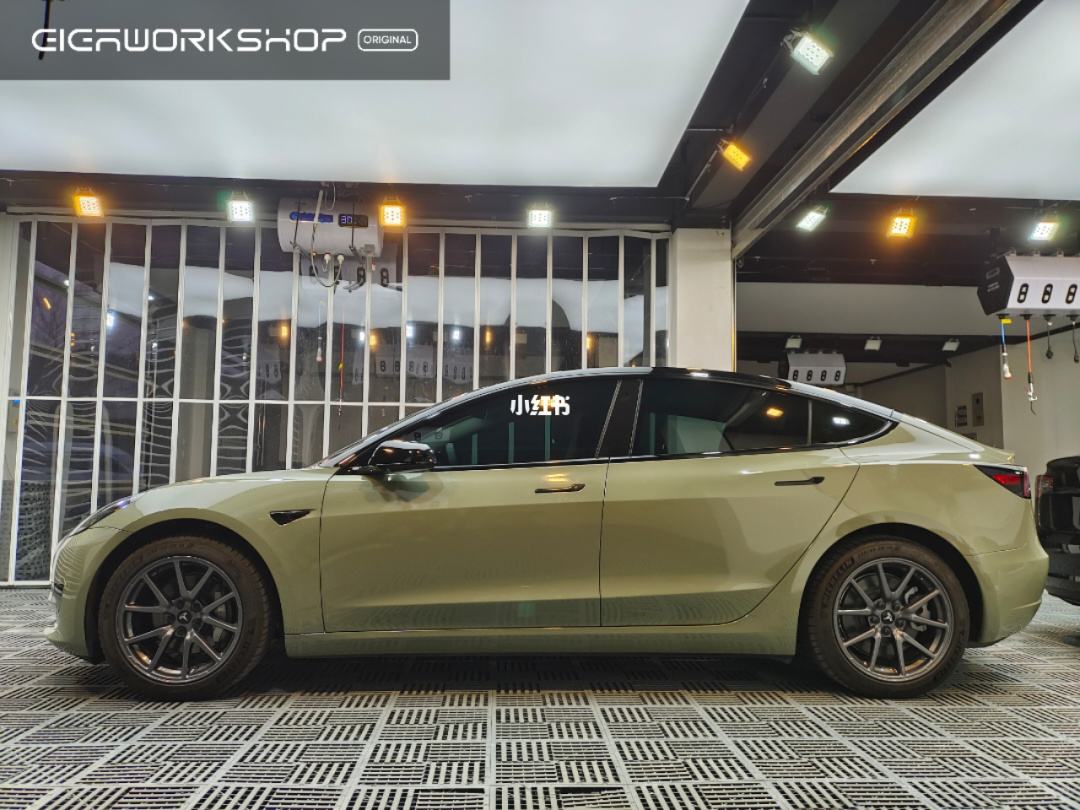 model3改色柠檬黄 特斯拉model 3改色