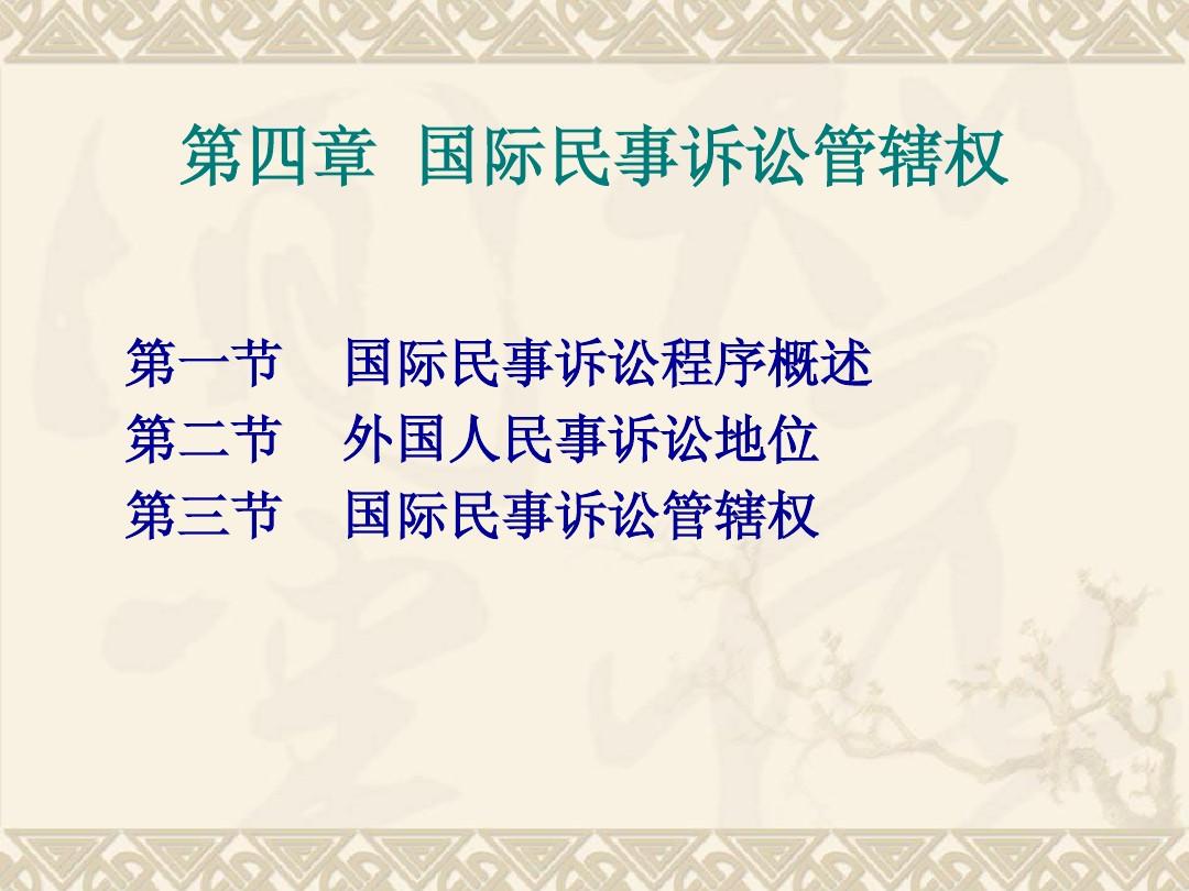 国际民事诉讼 国际民事诉讼法调整的事项