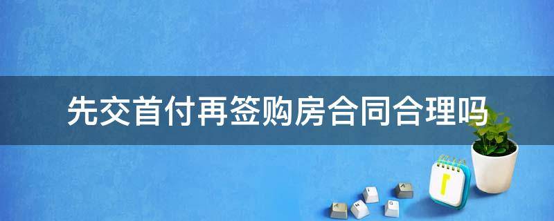 购车付首付签合同注意事项 