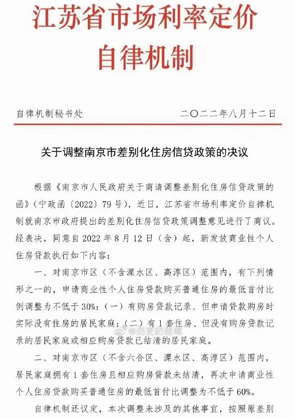 南京苏州无锡同日调整二套房首付比例？三城12345热线均回复“未收到相关政策”