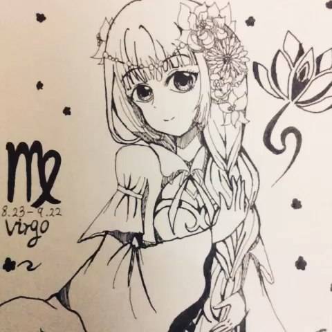 处女座简笔画图片(处女座简笔画图片彩色)