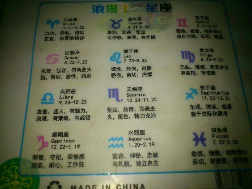 星座月份对照(星座月份对照图)