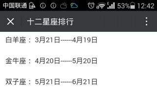 十二星座阳历出生日期表(十二星座阳历出生日期表图)