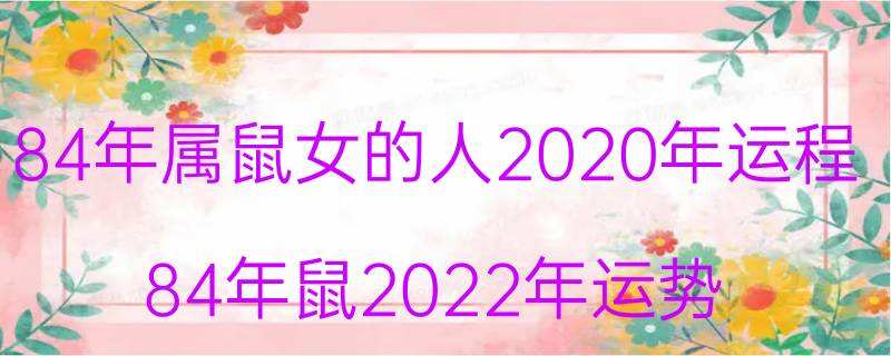 84年属鼠女2019年运势(84年属鼠女2020年运势 最新)