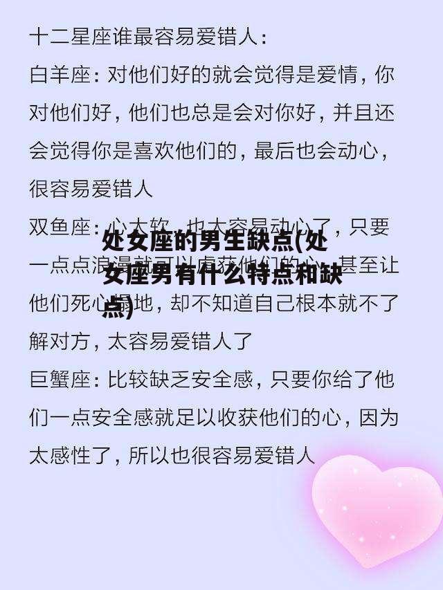 处女座的男生缺点(处女座男有什么特点和缺点)