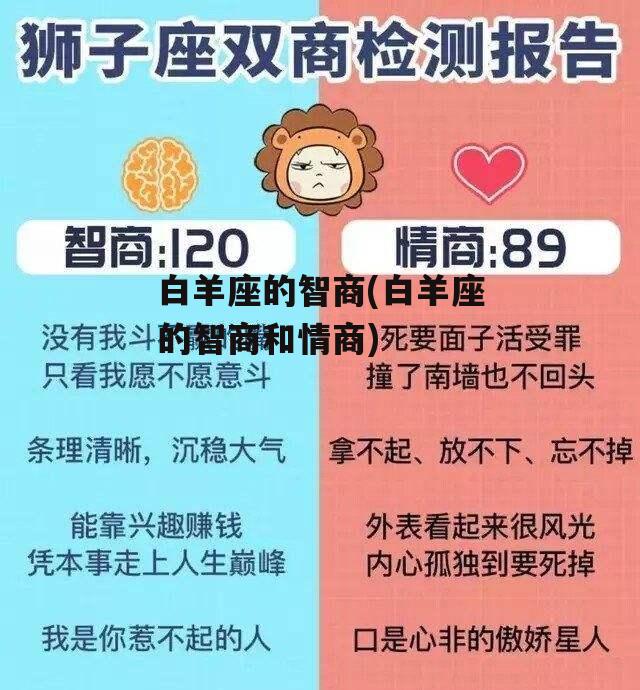 白羊座的智商(白羊座的智商和情商)