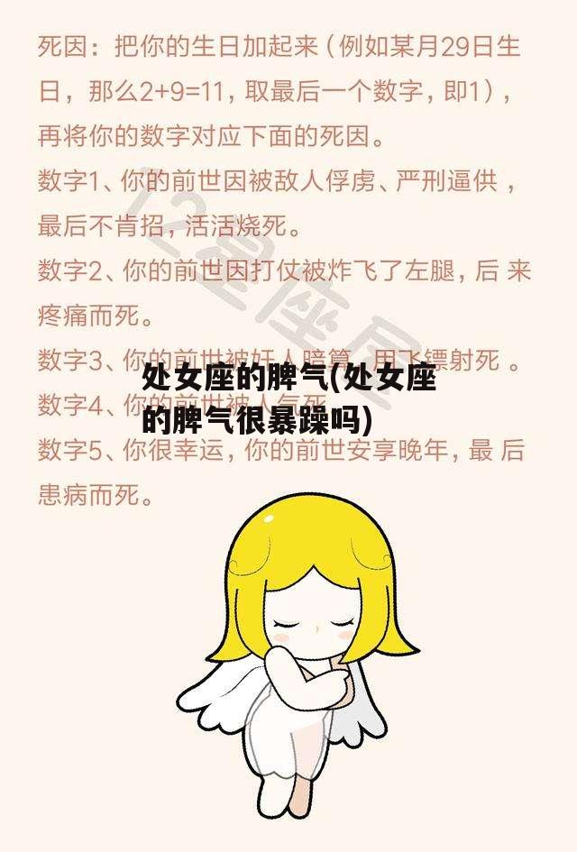 处女座的脾气(处女座的脾气很暴躁吗)