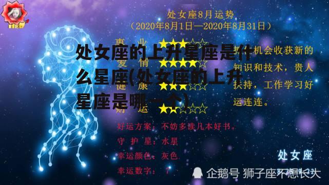 处女座的上升星座是什么星座(处女座的上升星座是哪一个)